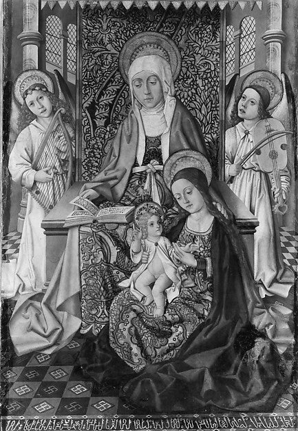 Osma Master:Saint Anne Enthroned with the Virgin and Child -16x12"(A3) Poster