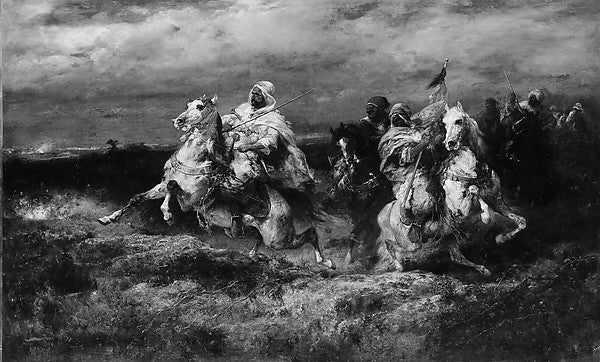 Adolf Schreyer:Battle Scene: Arabs Making a Detour -16x12"(A3) Poster