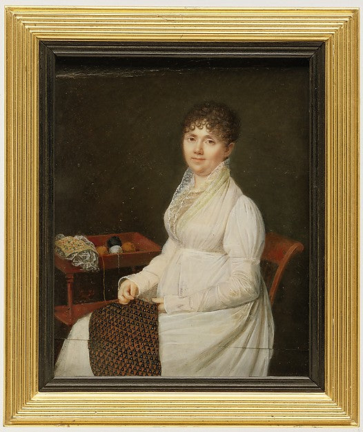Style of Jean-Baptiste Jacques Augustin:Portrait of a Woman -16x12"(A3) Poster