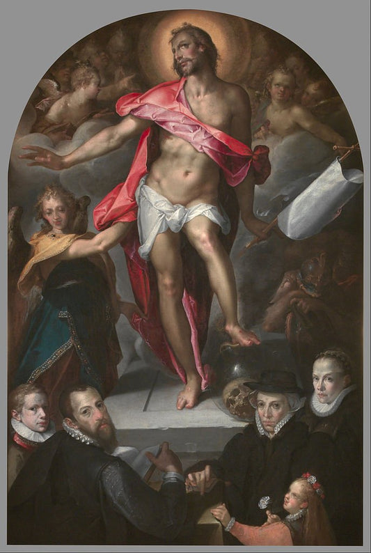 Epitaph of Goldsmith Nicolas Müller of Prague, vintage artwork by Bartholomaeus Spranger, A3 (16x12") Poster Print