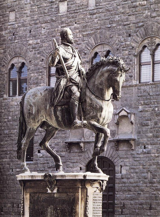 Equestrian Statue of Cosimo I, vintage artwork by Jean Boulogne, A3 (16x12") Poster Print