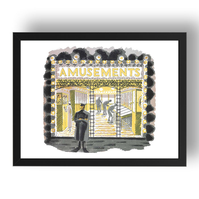 amusement arcade by Eric Ravilious, 17x13