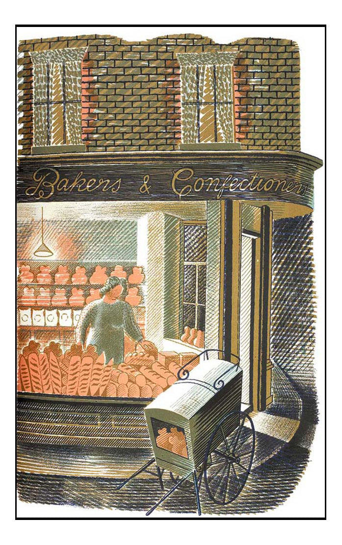 High Street Series: baker-and-confectioner by Eric Ravilious - A4 Poster