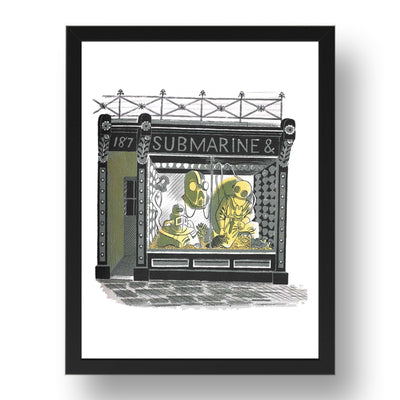 submarine engineer by Eric Ravilious, 17x13" Frame