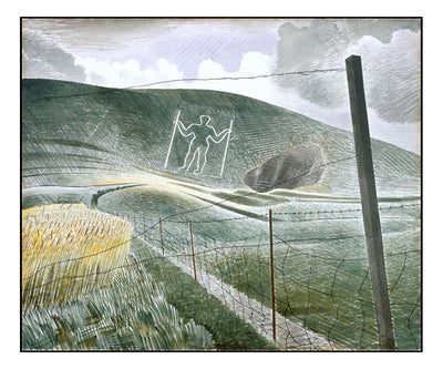 Wilmington Giant by Eric Ravilious, vintage art, A3 (16x12") Poster Print