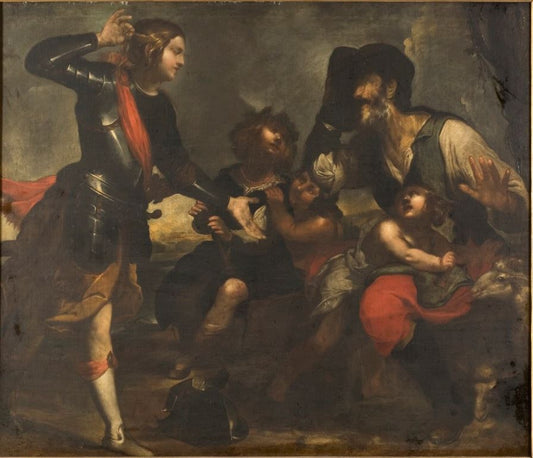 Erminia and the Shepherds, vintage artwork by Giovanni Andrea Ansaldo, 12x8" (A4) Poster