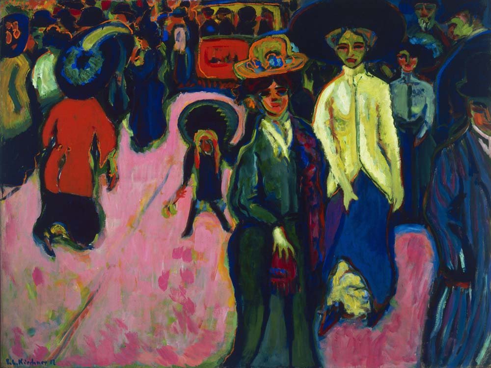 Ernst Ludwig Kirchner - Street, Dresden, vintage art, A3 (16x12")  Poster Print 