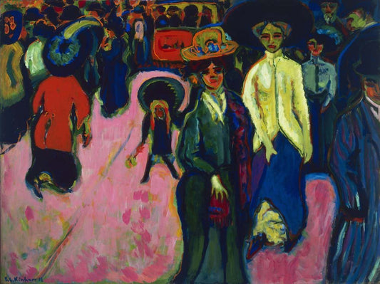 Ernst Ludwig Kirchner - Street, Dresden, vintage art, A3 (16x12")  Poster Print 