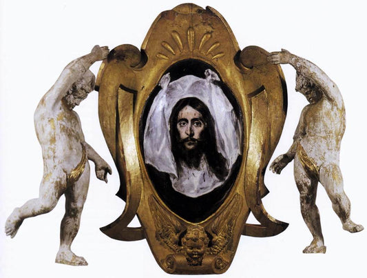 Escutcheon with St Veronica's Veil, vintage artwork by El Greco, 12x8" (A4) Poster
