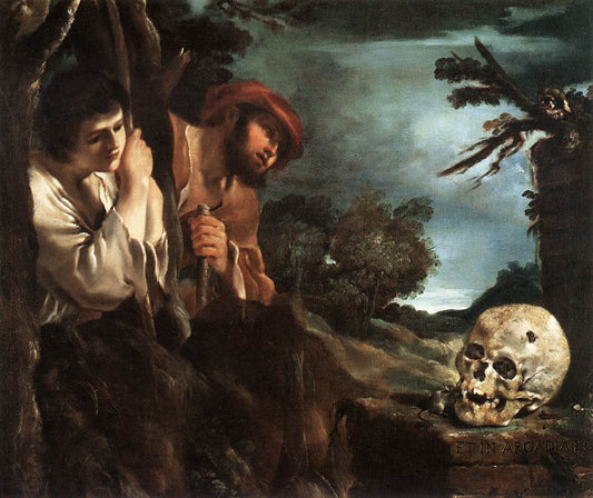 Et in Arcadia Ego, vintage artwork by Guercino, 12x8" (A4) Poster
