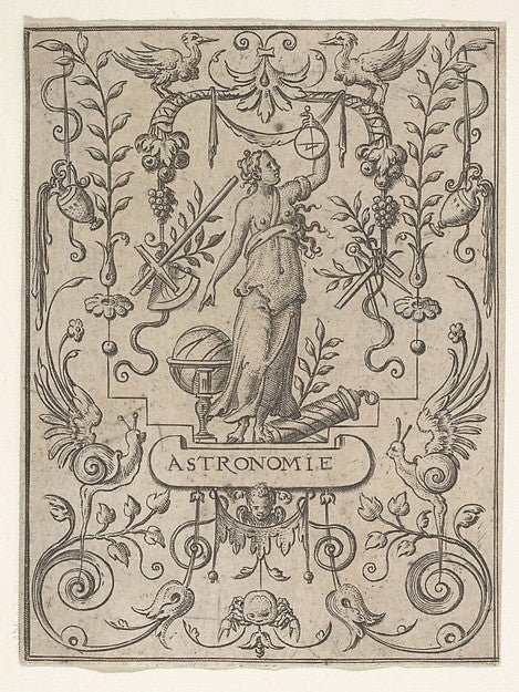 Étienne Delaune:Astronomy 16th century, vintage artwork, 16x12"(A3) Poster Print