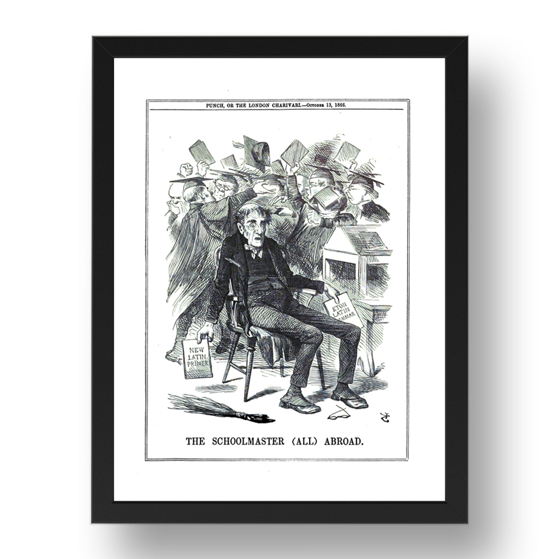 eton schoolmaster, vintage historic poster in 17x13"(A3) Frame