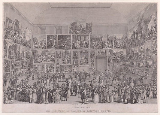 Exposition au Salon du Louvre en 1787 1787-Pietro Antonio Mart, vintage art, A3 (16x12") Poster Print