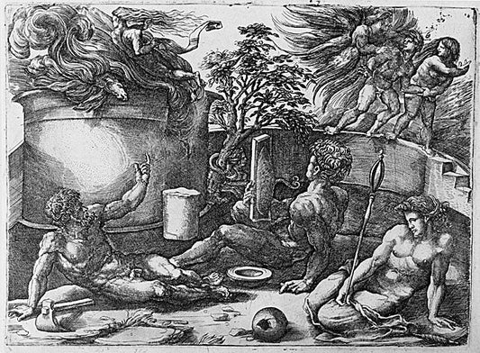 Expulsion of Adam and Eve from Paradise, vintage artwork by Amico Aspertini, A3 (16x12") Poster Print