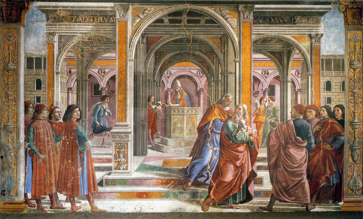 Expulsion of Joachim from the Temple, vintage artwork by Domenico Ghirlandaio, A3 (16x12") Poster Print