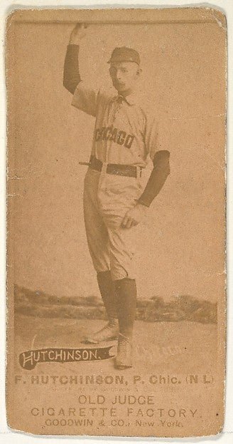 :F. Hutchinson Pitcher Chicago from the Old Judge series for-16x12"(A3) Poster