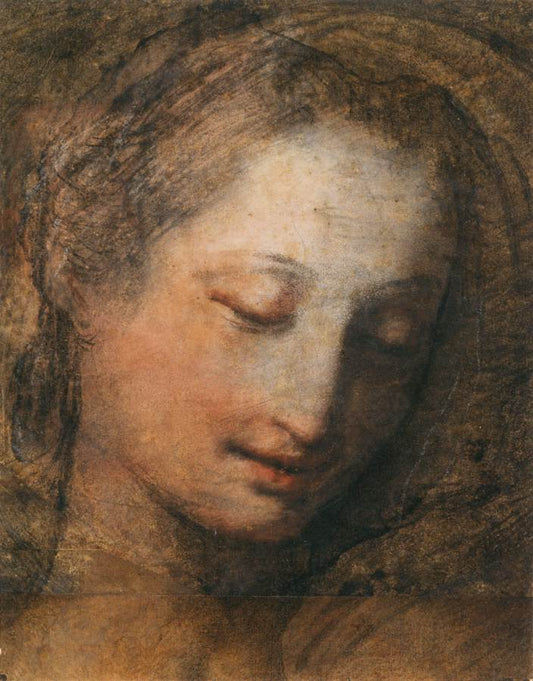 Face of a Woman Looking Down, vintage artwork by Federico Barocci, A3 (16x12") Poster Print