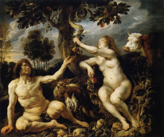 Fall of Man, vintage artwork by Jacob Jordaens, 12x8" (A4) Poster