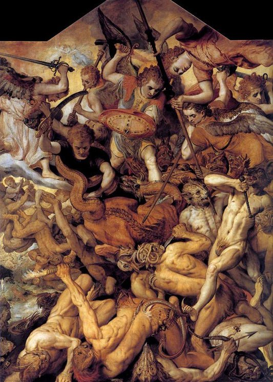Fall of the Rebellious Angels, vintage artwork by Frans Floris, A3 (16x12") Poster Print
