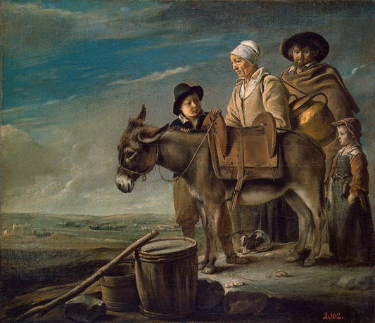 Family of the Milkmaid, vintage artwork by Louis Le Nain, 12x8" (A4) Poster