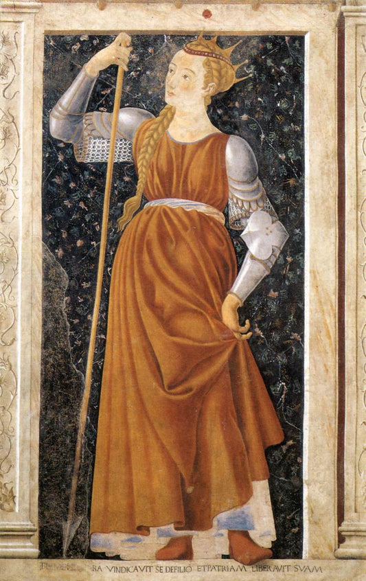 Famous Women ~ Queen Tomyris, vintage artwork by Andrea del Castagno, A3 (16x12") Poster Print