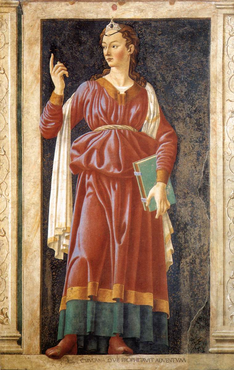 Famous Women ~ The Cumean Siby l, vintage artwork by Andrea del Castagno, A3 (16x12") Poster Print
