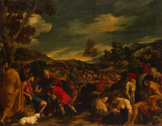 Feeding of the Five Thousand, vintage artwork by Pedro Orrente, A3 (16x12") Poster Print