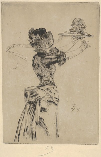Félicien Rops:Modernité 1883, vintage artwork, 16x12"(A3) Poster Print