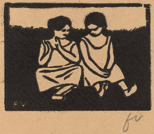 Félix Vallotton:Two Girls in Chemises (Deux fillettes en che,16x12"(A3) Poster