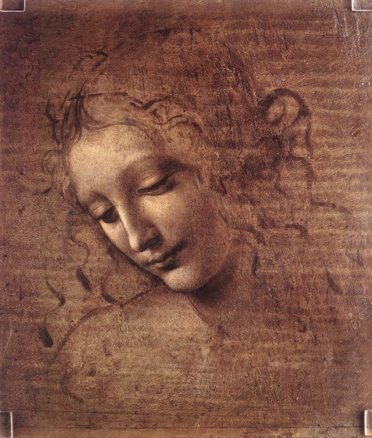 Female head, vintage artwork by Leonardo da Vinci, A3 (16x12") Poster Print