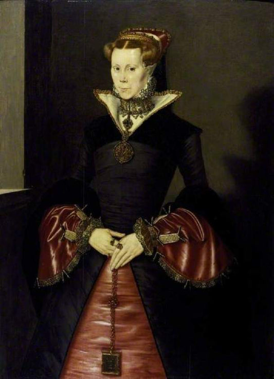 Female Portrait (possibly Queen Mary I), vintage artwork by Hans Eworth, A3 (16x12") Poster Print