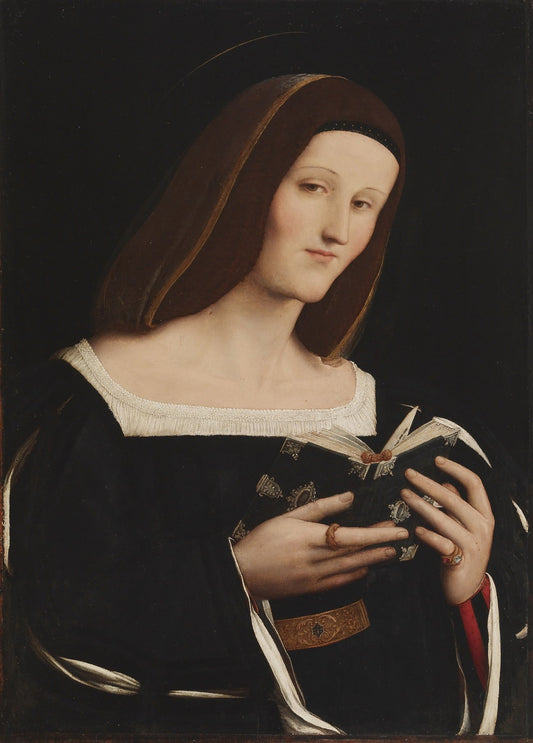 Female Saint Holding a Book, vintage artwork by Amico Aspertini, A3 (16x12") Poster Print