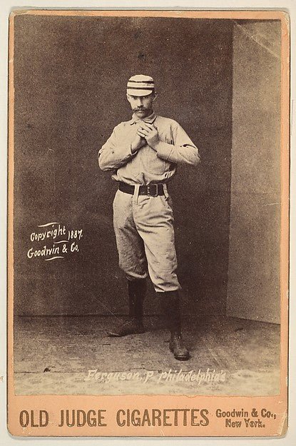 :Ferguson Pitcher Philadelphia from the series Old Judge Cigarettes 1887, vintage artwork, 16x12"(A3) Poster Print