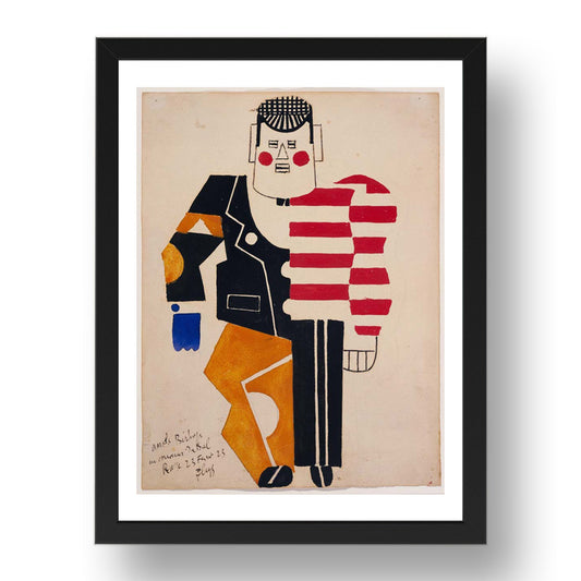 Fernand Leger: Skating Rink Design for Costume for the Ballet Suédois, Paris, 1922, modernist artwork, A3 Size Reproduction Poster Print in 17x13" Black Frame