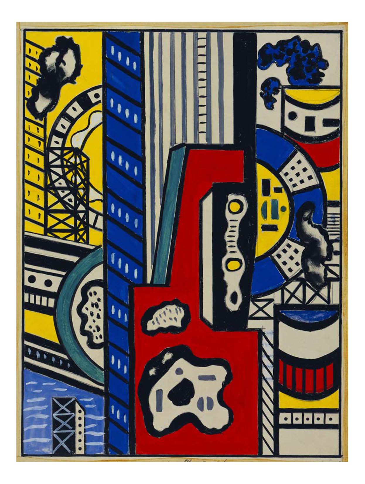 Fernand Leger - Study for Cinematic Mural, Study IV, 16x12" (A3) Poster Print