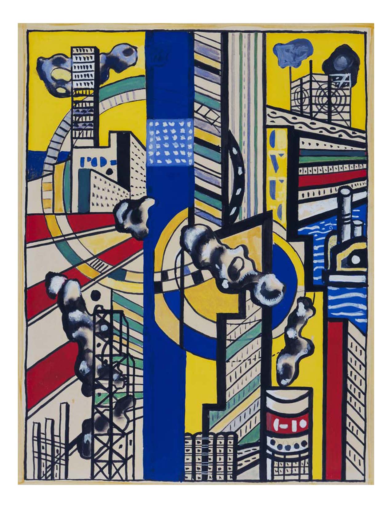 Fernand Leger - Study for Cinematic Mural, Study V, 16x12" (A3) Poster Print