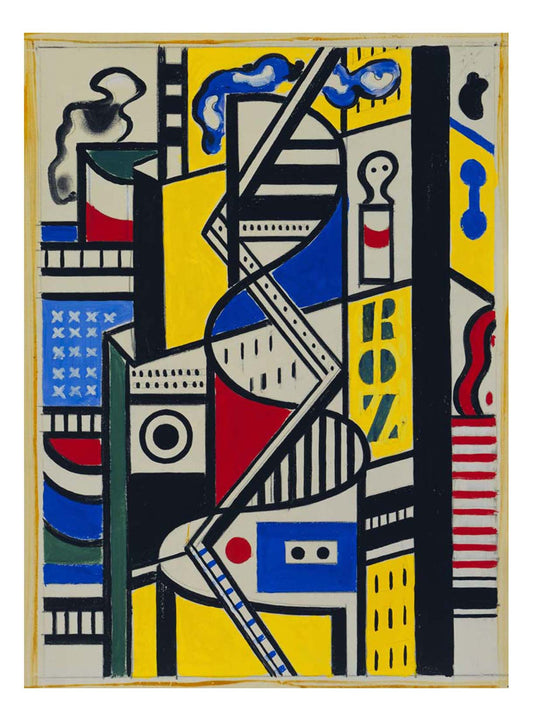 Fernand Leger - Study for Cinematic Mural, Study VI, 16x12" (A3) Poster Print