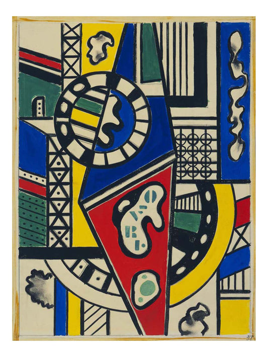 Fernand Leger - Study for Cinematic Mural, Study VII, 16x12" (A3) Poster Print