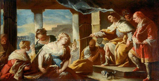 Figure Group 1, vintage artwork by Attributed to Jacopo Bassano, A3 (16x12") Poster Print