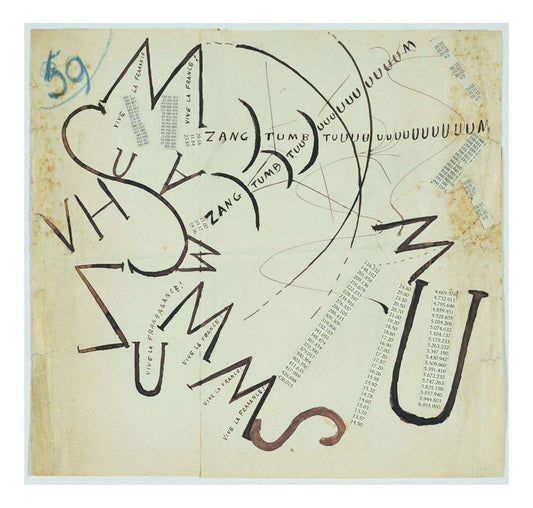 Filippo Tommaso Marinetti - Vive la France, 16x12" (A3) Poster Print