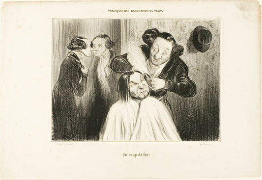 Fire!, plate 35 from Types Parisiens by  Honore Victorin Daumier,23x16"( A2 size ) Poster Print