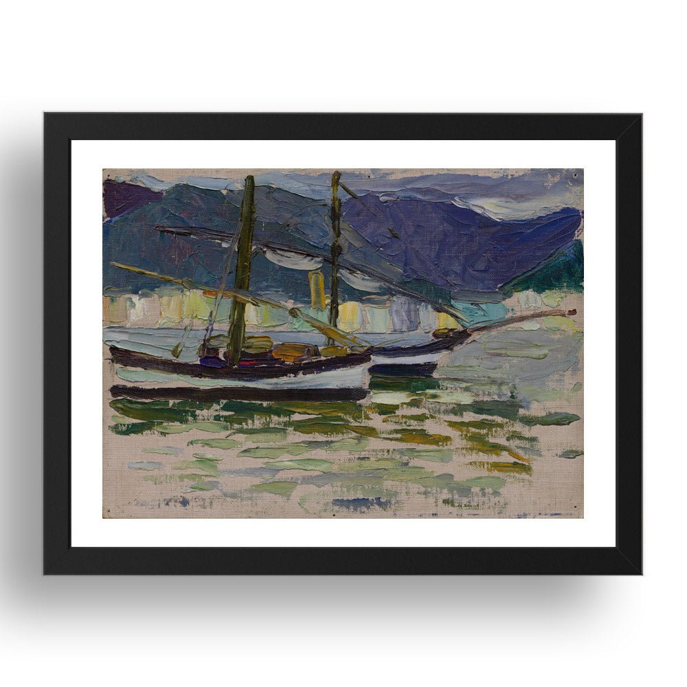  Fishing Boats Sestri 1905 by Wassily Kandinsky, 17x13" Frame