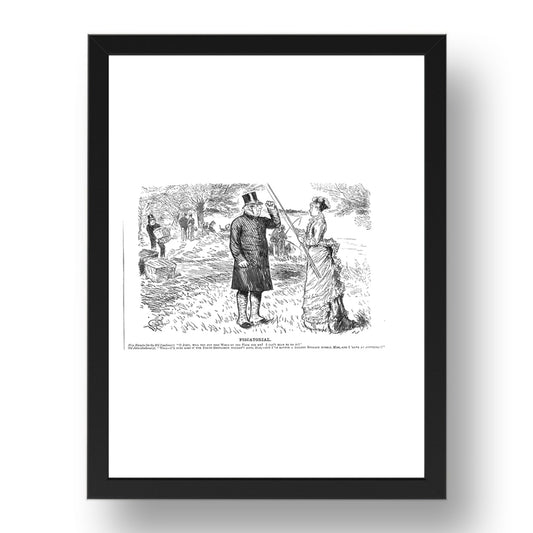 fishing, vintage historic poster in 17x13"(A3) Frame