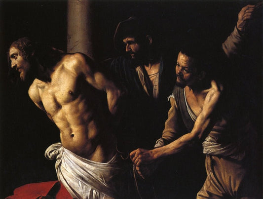 Flagellation of Christ, vintage artwork by Caravaggio, 12x8" (A4) Poster