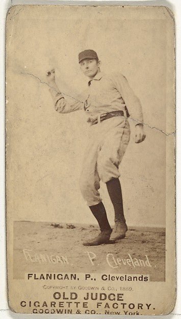 Flanigan Pitcher Cleveland from the Old Judge series for Ol-16x12"(A3) Poster