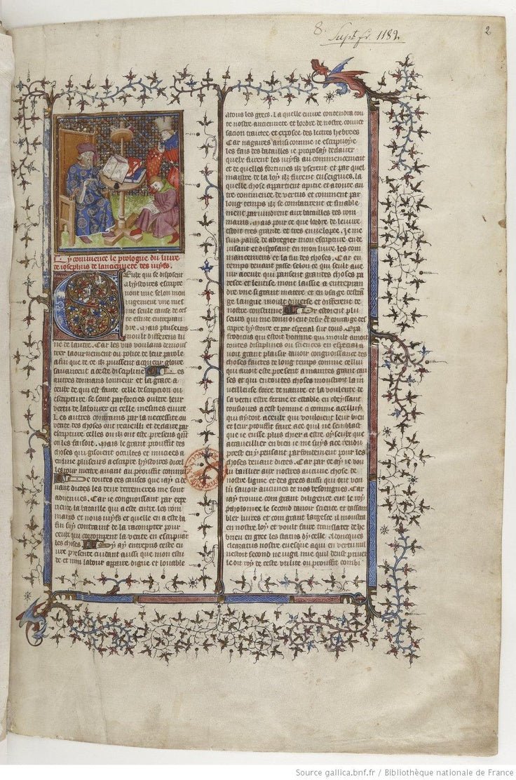 Flavius Josèphe , Antiquites judaïques (Livres I-XXXX) Guerre des Juifs (Livres XX-XXVII), vintage artwork by Master of the , A3 (16x12") Poster Print