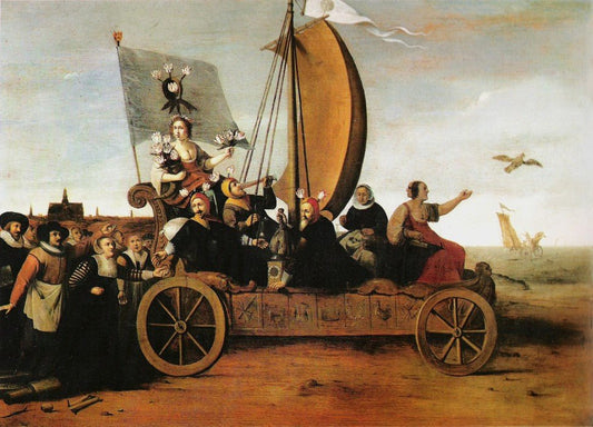 Flora's Malle-wagen, vintage artwork by Hendrick Pot, 12x8" (A4) Poster