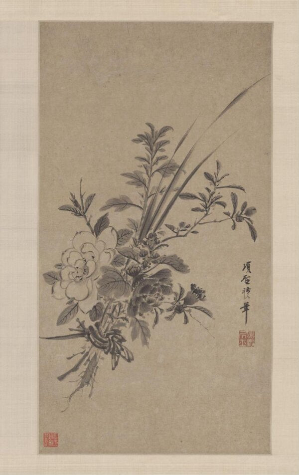 Flowers by Xiang Shengmo, vintage art, modern poster print