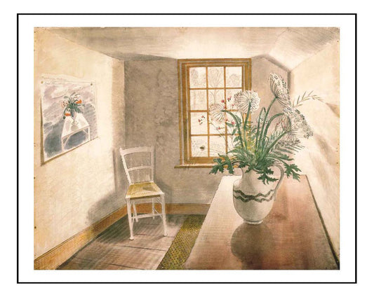 flowers vasetable room by Eric Ravilious, A4 size (8.27 × 11.69 inches) Poster