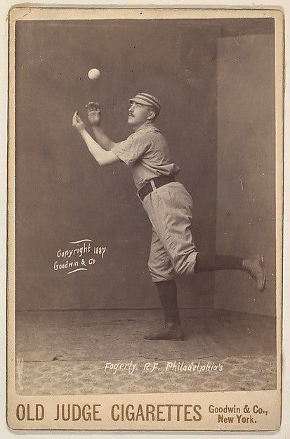 :Fogerty Right Field Philadelphia from the series Old Judge Cigarettes 1887, vintage artwork, 16x12"(A3) Poster Print